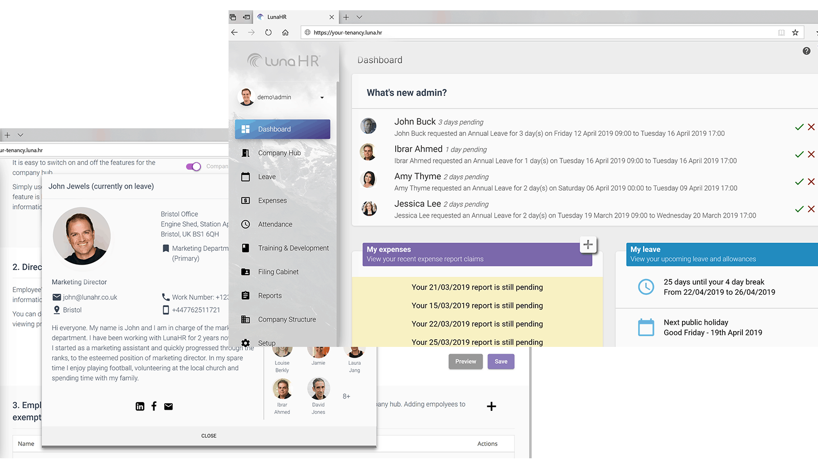 LunaHR Leading HR Platform UK SMEs HRMS Core Module